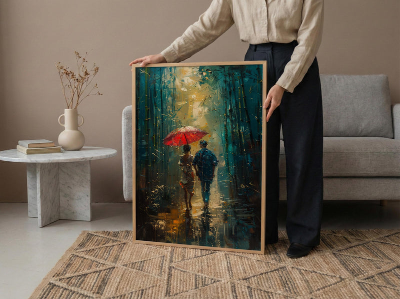 Kyoto Bamboo Forest Poster, Japanese Nature Art - Master Bedroom Decor