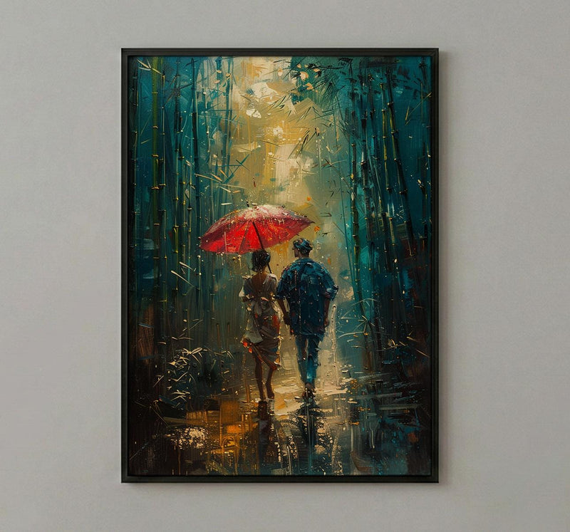 Kyoto Bamboo Forest Poster, Japanese Nature Art - Master Bedroom Decor