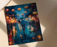 Hoi An Lanterns Wall Art, Vietnam Romantic Print - Palette Knife Painting Style