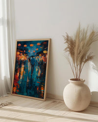 Hoi An Lanterns Wall Art, Vietnam Romantic Print - Palette Knife Painting Style