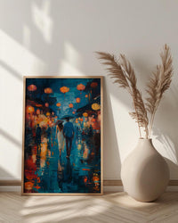 Hoi An Lanterns Wall Art, Vietnam Romantic Print - Palette Knife Painting Style