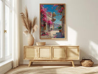 Rajasthan Palace Art Print, Pink Bougainvillea Decor - Housewarming Gift