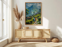 Darjeeling Tea Garden Poster, Green Spring Hill Decor - Living Room Decor