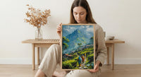 Darjeeling Tea Garden Poster, Green Spring Hill Decor - Living Room Decor