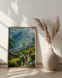 Darjeeling Tea Garden Poster, Green Spring Hill Decor - Living Room Decor