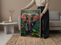 Indian Elephant Art Print, Tropical Spring Jungle Decor - Housewarming Gift