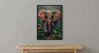 Indian Elephant Art Print, Tropical Spring Jungle Decor - Housewarming Gift