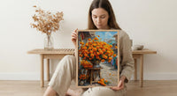 Jaipur Flower Market Art Print, Orange Marigold Wall Decor - Housewarming Gift