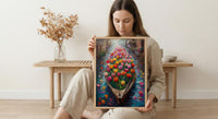 Kashmir Dal Lake Shikara Poster, Spring Tulip Decor - Housewarming Gift