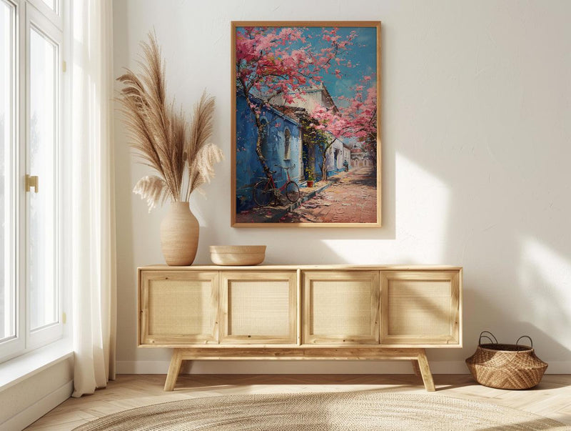 Bangalore Pink Blossom Wall Art, India Sakura Poster - Above Bed Art