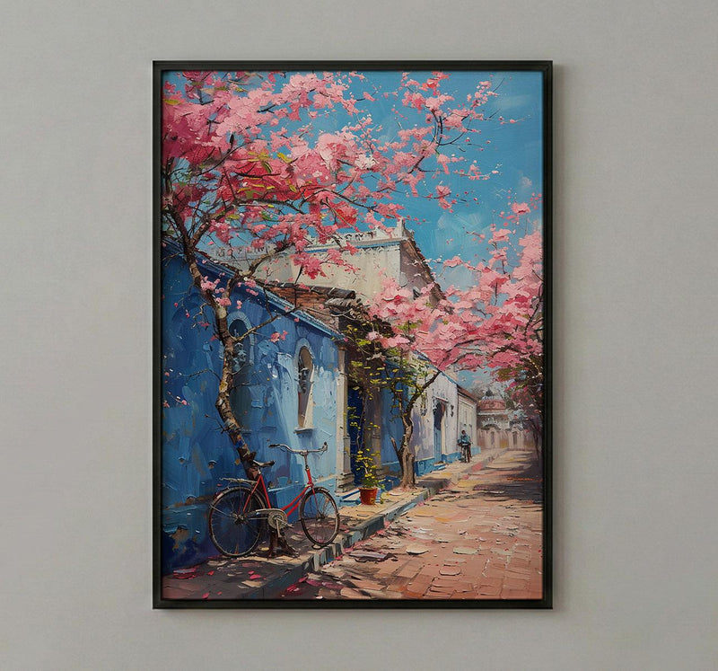 Bangalore Pink Blossom Wall Art, India Sakura Poster - Above Bed Art