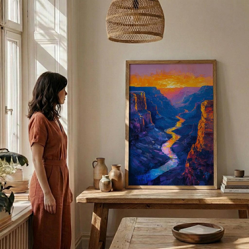 Grand Canyon Wall Art, Arizona Landscape Decor - Vibrant Desert Sunset