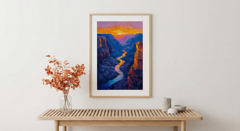 Grand Canyon Wall Art, Arizona Landscape Decor - Vibrant Desert Sunset