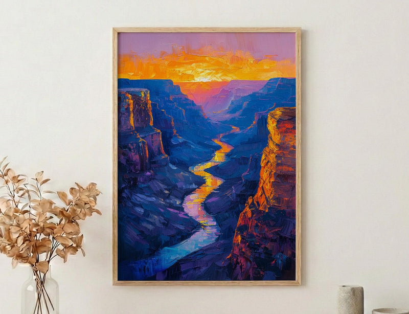 Grand Canyon Wall Art, Arizona Landscape Decor - Vibrant Desert Sunset