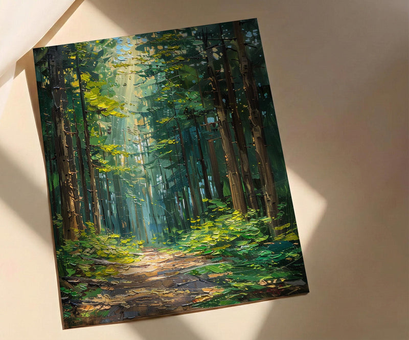Redwood Forest Poster, Giant Tree Nature Decor - Peaceful Woodland Art