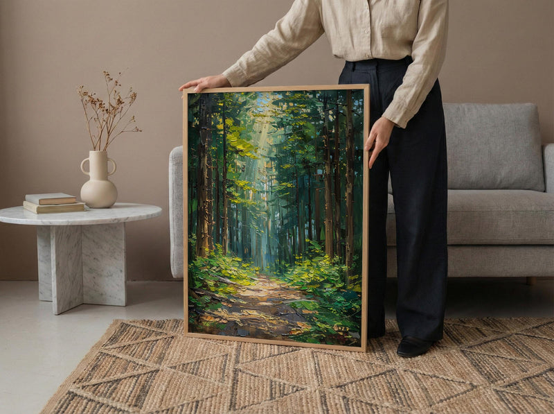 Redwood Forest Poster, Giant Tree Nature Decor - Peaceful Woodland Art