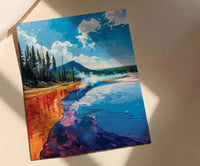 Yellowstone Art Print, Grand Prismatic Decor - Colorful Nature Poster