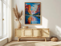 Zion National Park Wall Art, Desert Oasis Decor - Red Rock Landscape