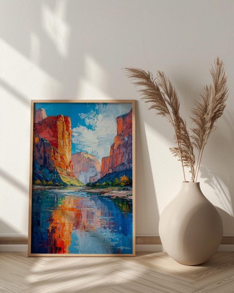 Zion National Park Wall Art, Desert Oasis Decor - Red Rock Landscape
