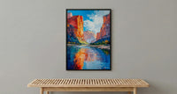 Zion National Park Wall Art, Desert Oasis Decor - Red Rock Landscape