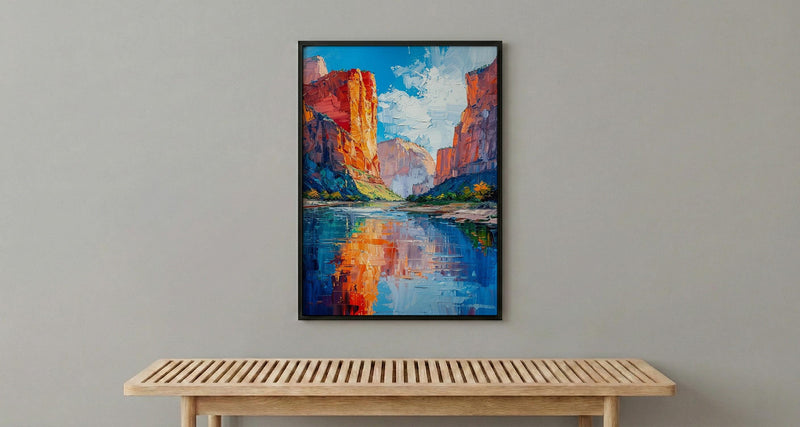 Zion National Park Wall Art, Desert Oasis Decor - Red Rock Landscape
