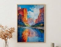 Zion National Park Wall Art, Desert Oasis Decor - Red Rock Landscape