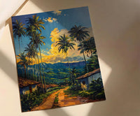 Eje Cafetero Art Print, Colombia Travel Decor - Tropical Coffee Landscape