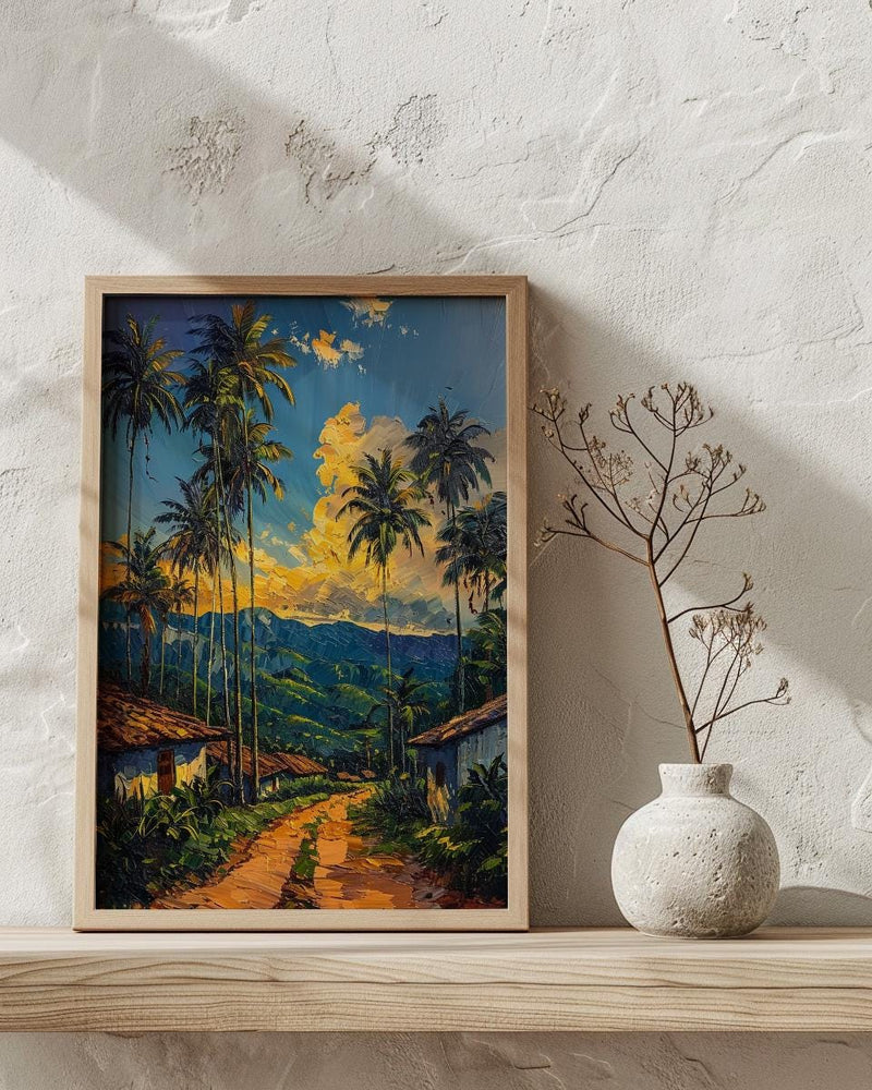 Eje Cafetero Art Print, Colombia Travel Decor - Tropical Coffee Landscape