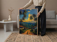 Eje Cafetero Art Print, Colombia Travel Decor - Tropical Coffee Landscape