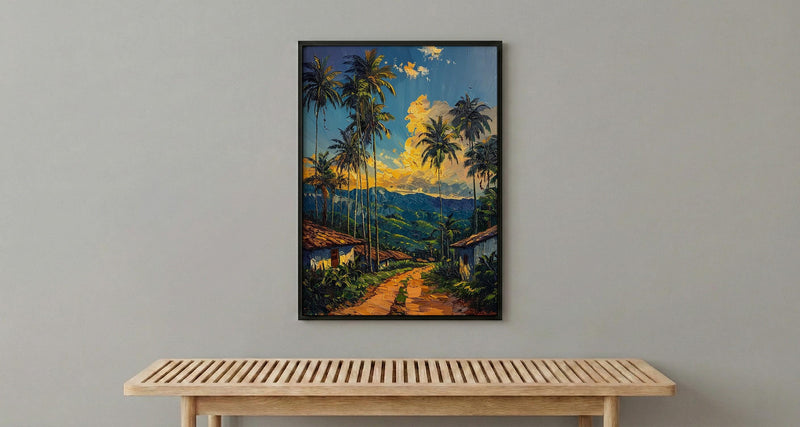 Eje Cafetero Art Print, Colombia Travel Decor - Tropical Coffee Landscape