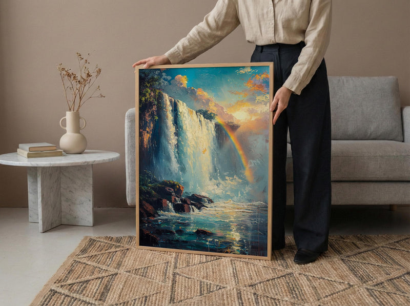 Iguazu Falls Poster, Majestic Waterfall Decor - Tropical Jungle Art
