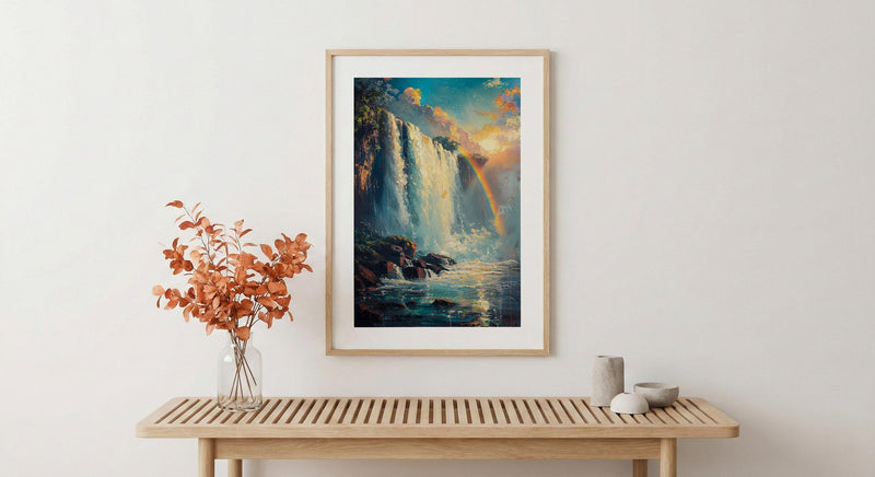 Iguazu Falls Poster, Majestic Waterfall Decor - Tropical Jungle Art