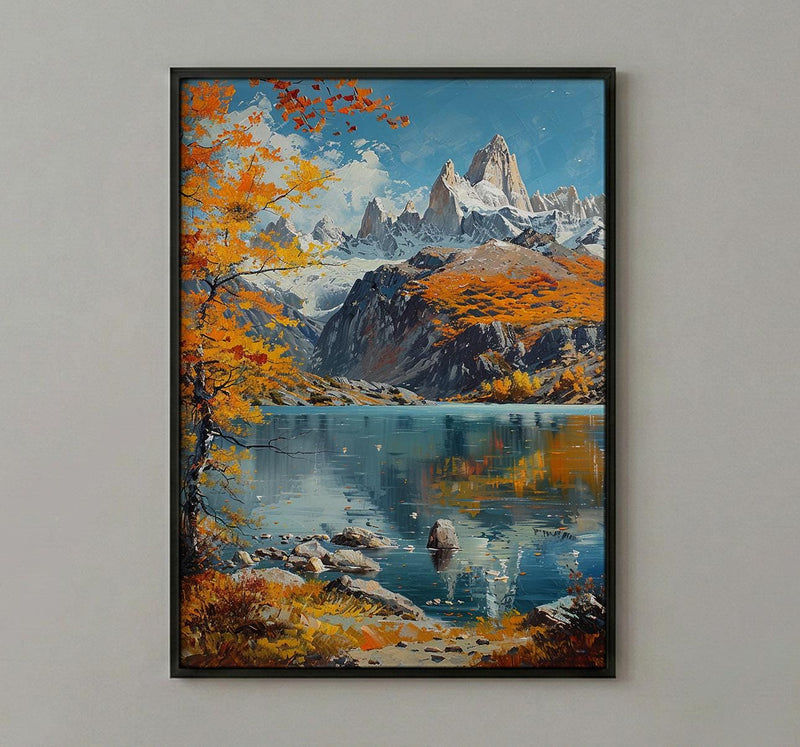 Mount Fitz Roy Wall Art, Patagonia Landscape Decor - Majestic Mountain Print