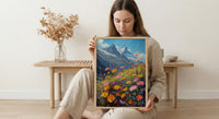 Swiss Alps Art Print, Matterhorn Mountain Decor - Spring Meadow Poster
