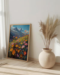 Swiss Alps Art Print, Matterhorn Mountain Decor - Spring Meadow Poster