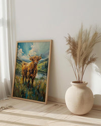 Scottish Highlands Wall Art, Highland Cow Decor - Moody Nature Print