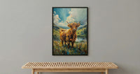 Scottish Highlands Wall Art, Highland Cow Decor - Moody Nature Print
