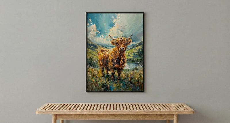 Scottish Highlands Wall Art, Highland Cow Decor - Moody Nature Print