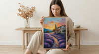 Provence Lavender Field Poster, French Country Decor - Floral Landscape Art