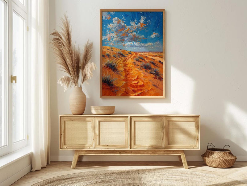 Sahara Desert Poster, Golden Sand Dune Decor - Majestic Landscape Art