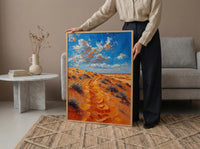 Sahara Desert Poster, Golden Sand Dune Decor - Majestic Landscape Art