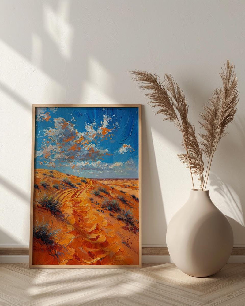 Sahara Desert Poster, Golden Sand Dune Decor - Majestic Landscape Art
