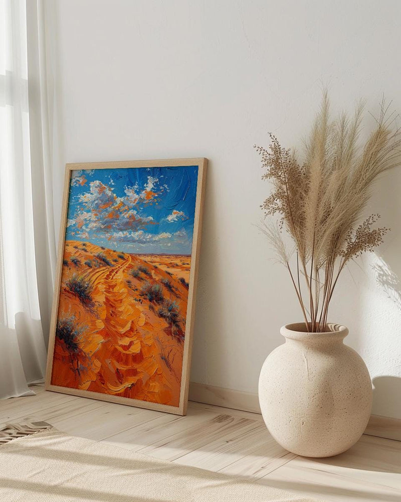 Sahara Desert Poster, Golden Sand Dune Decor - Majestic Landscape Art