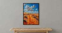 Sahara Desert Poster, Golden Sand Dune Decor - Majestic Landscape Art