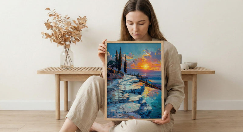 Pamukkale Art Print, Turkey Travel Decor - Thermal Pools Landscape