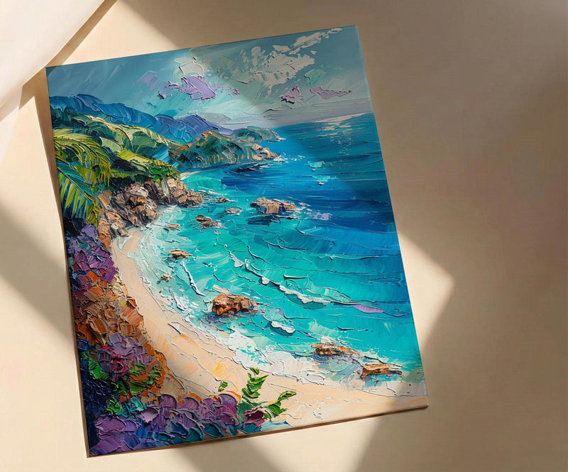 Coral Reef Art Print, Tropical Ocean Decor - Vibrant Marine Landscape