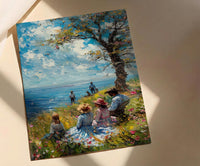 Americana Picnic Art Print, Vintage Summer Decor - Nostalgic 4th of July Landscape