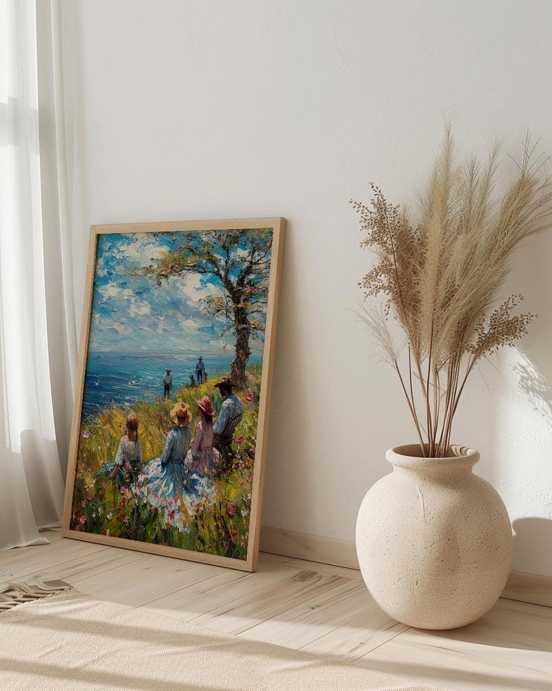 Americana Picnic Art Print, Vintage Summer Decor - Nostalgic 4th of July Landscape