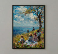 Americana Picnic Art Print, Vintage Summer Decor - Nostalgic 4th of July Landscape