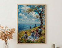 Americana Picnic Art Print, Vintage Summer Decor - Nostalgic 4th of July Landscape